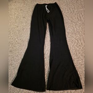 American Eagle Fleece Navy Blue Flare Pants Medium Long Inseam